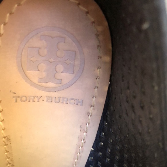 Tory Burch navy wedge lace up booties size 10.5 - Picture 5 of 7